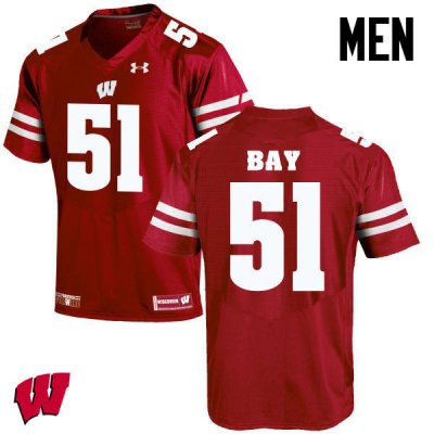 Men's Wisconsin Badgers NCAA #51 Adam Bay Red Authentic Under Armour Stitched College Football Jersey NA31C52WJ